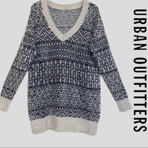 Urban Outfitters Ecotè Jacquard Fuzzy Sweater